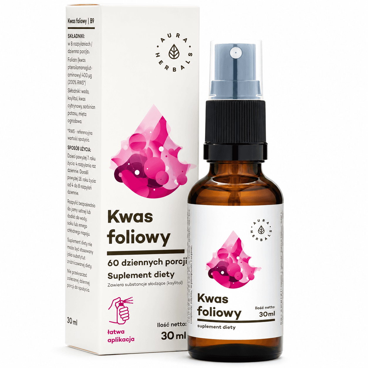 Фолиева киселина Спрей AURA HERBALS х 30 мл.